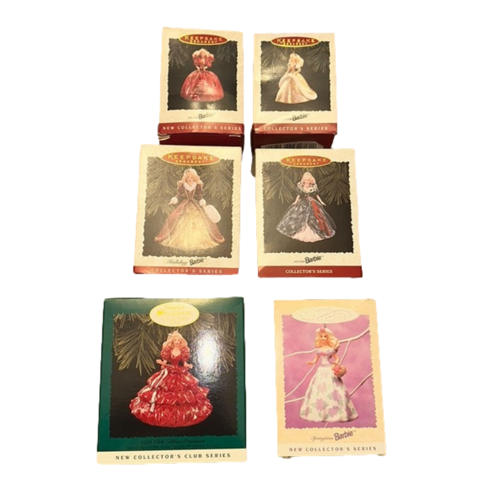 Keepsake ornaments 7 piece Lot Holiday Barbie